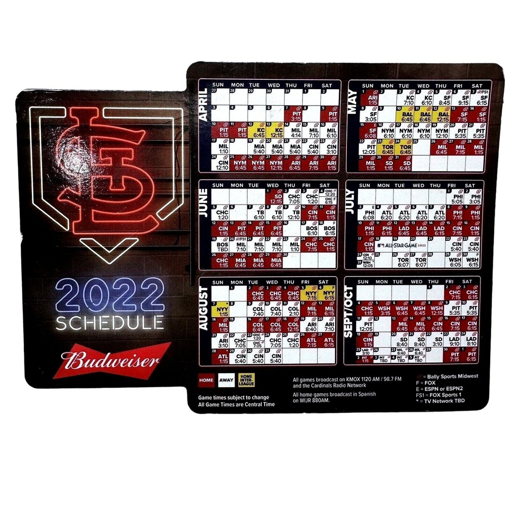 St Louis Cardinals 2022 Schedule Magnet Budweiser MLB Baseball 6x4.5 Inch